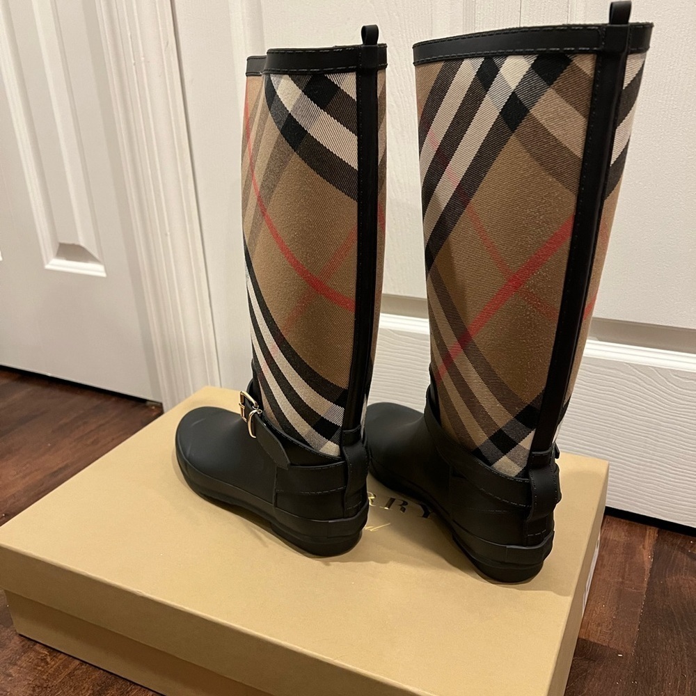 Simeon Vintage Check Moto Rain Boots - Picture 4 of 8